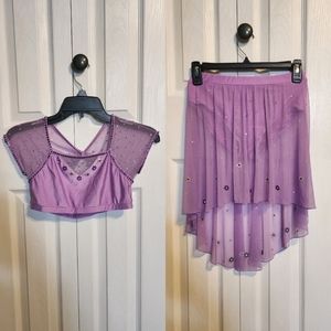 Custom 2 piece competition dance costume- CL - Lavender